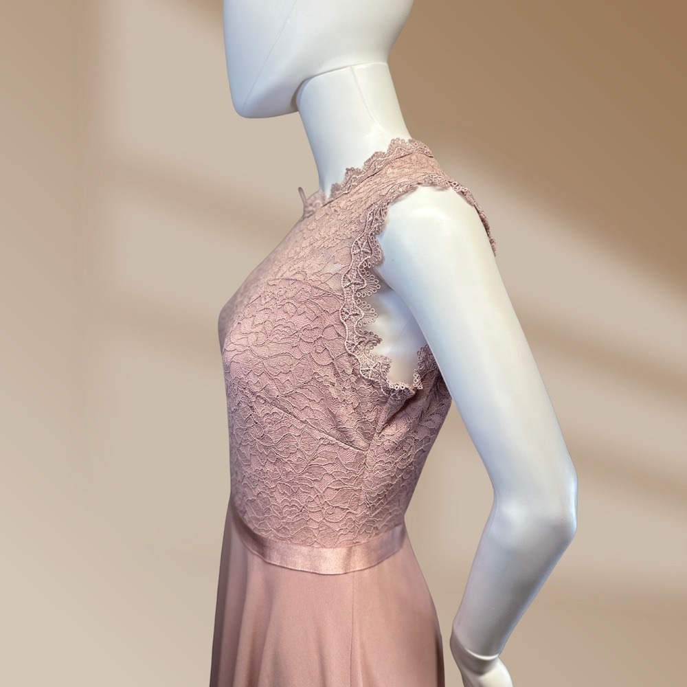 Miusol Women's High Low Blush Pink Lace Accent Satin Waist Ribbon Sz Med NWT - Picture 5 of 7